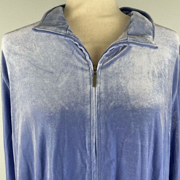 NWT JM Collection Pastel Velor Full Zip Jacket Size XL - Picture 2 of 8